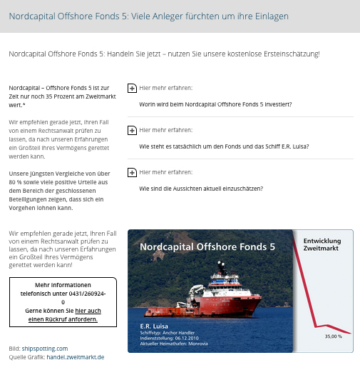 Telefonkonferenz Nordcapital Offshore 5